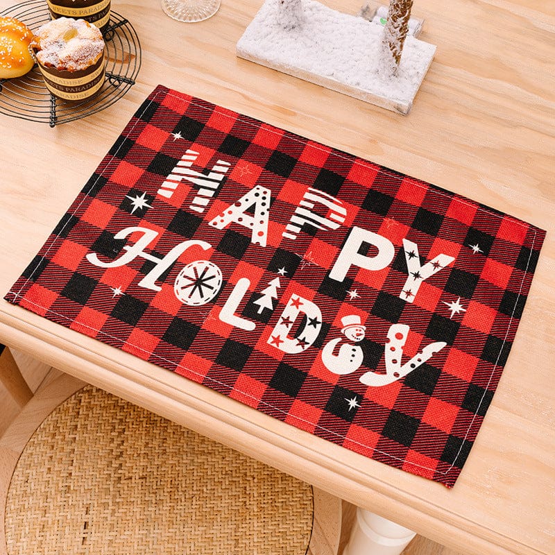 Trendsi Style B / One Size Assorted 2-Piece Plaid Placemats 101400810778414 Assorted 2-Piece Plaid Placemats