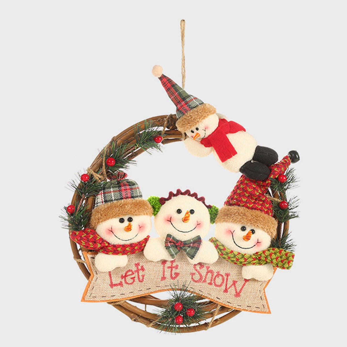 Trendsi Style B / One Size Christmas Doll Wreath Ornament 101400675956273 Christmas Doll Wreath Ornament