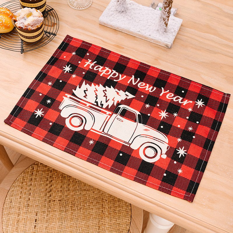 Trendsi Style D / One Size Assorted 2-Piece Plaid Placemats 101400810776422 Assorted 2-Piece Plaid Placemats