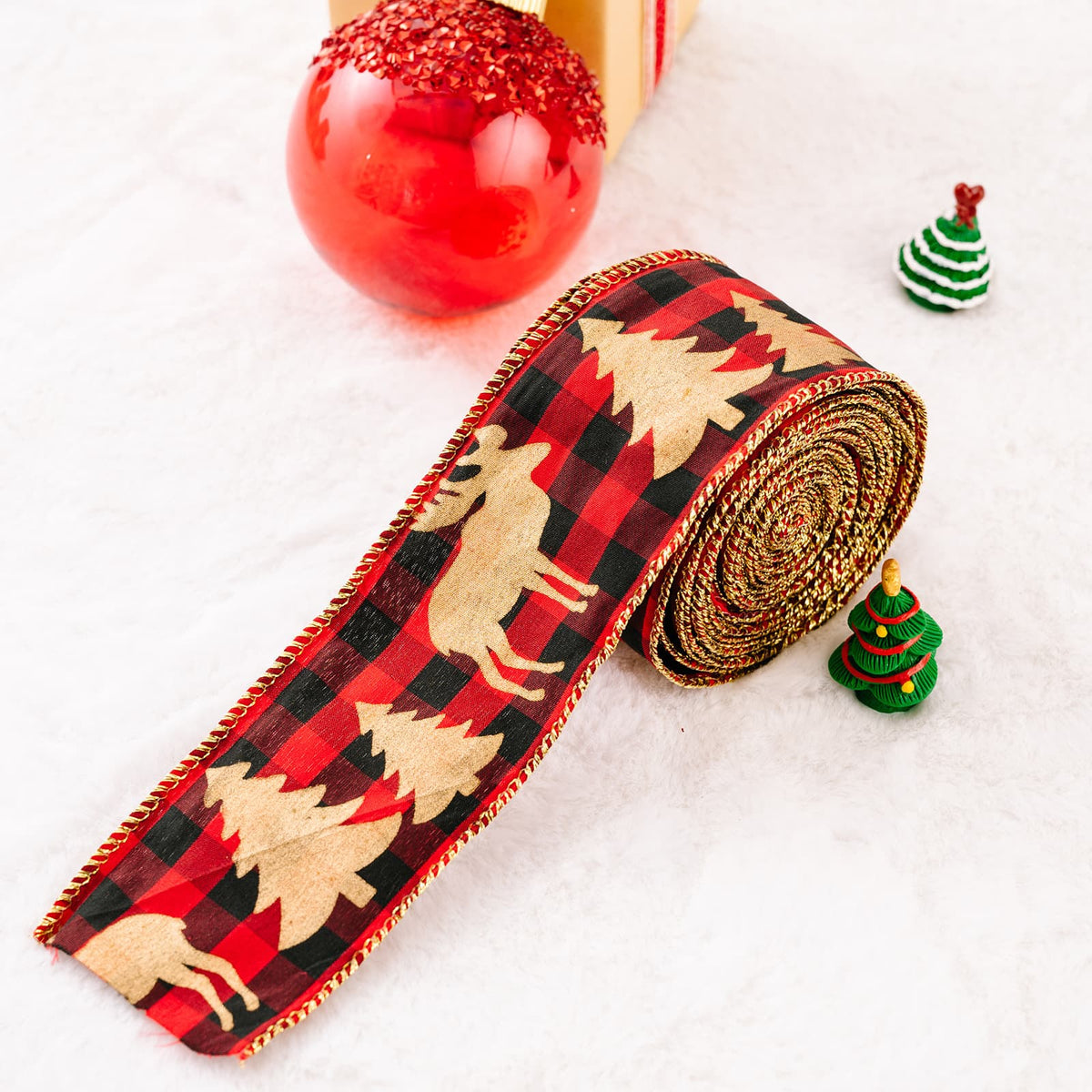 Trendsi Style I / One Size Christmas Polyester Ribbon 101400145936347 Christmas Polyester Ribbon