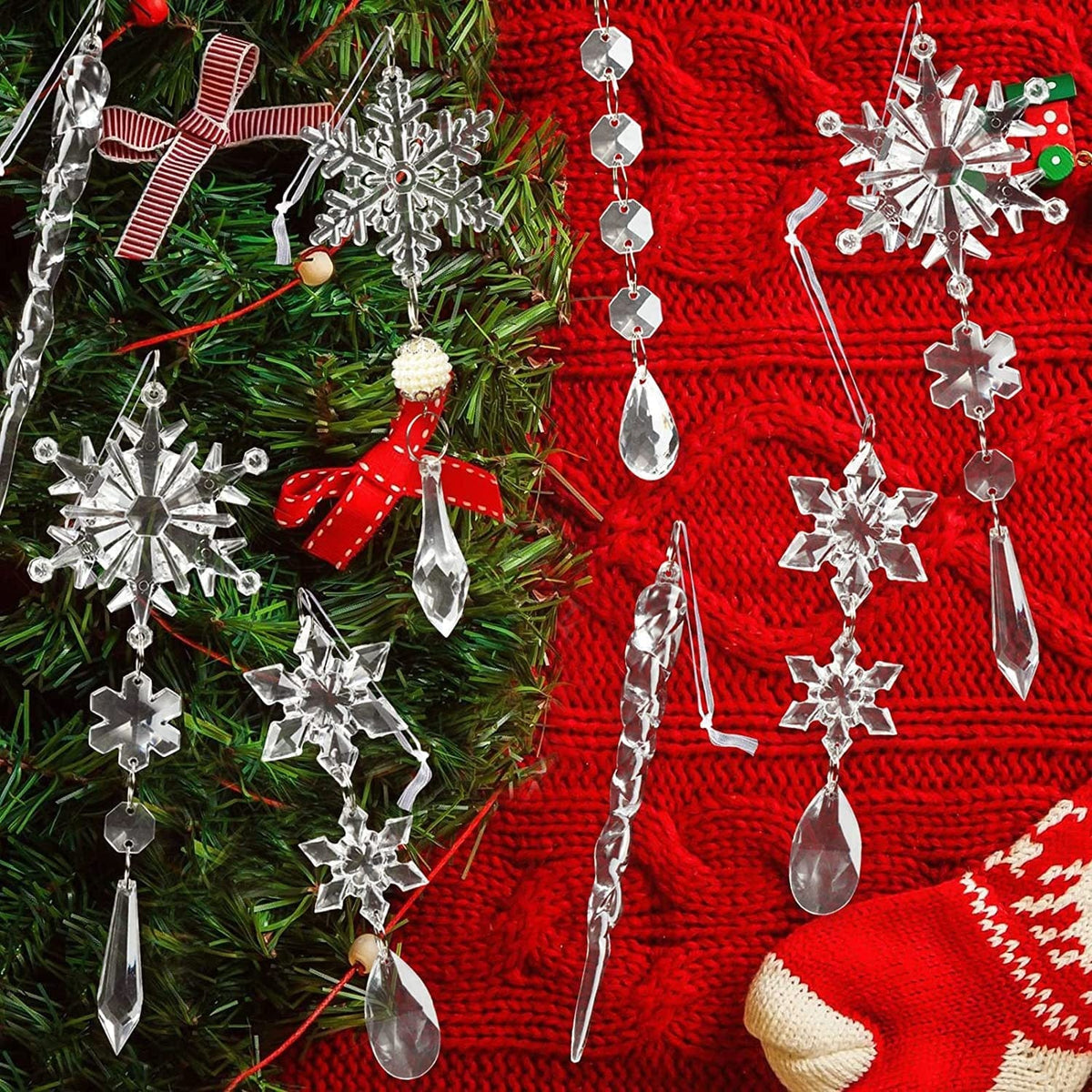 Trendsi Transparent / One Size 10-Piece Acrylic Icicle Ornaments 101400611099540 10-Piece Acrylic Icicle Ornaments