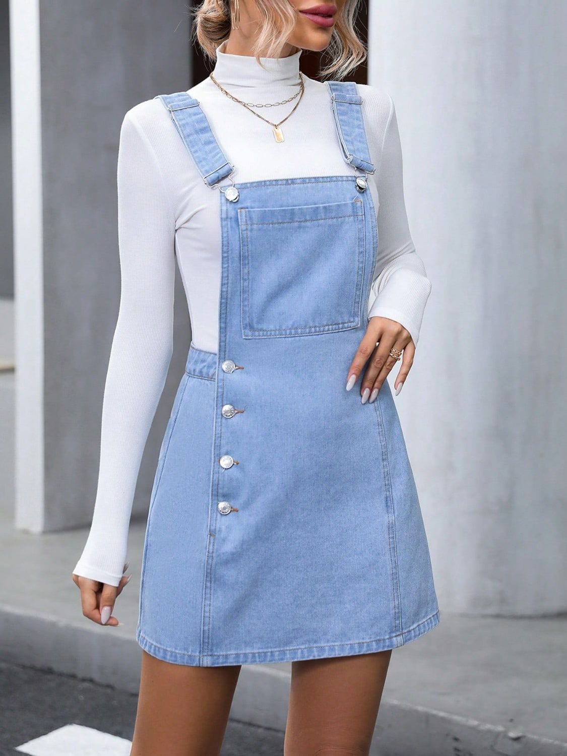 Trendsi Wide Strap Denim Overall Dress Wide Strap Denim Overall Dress