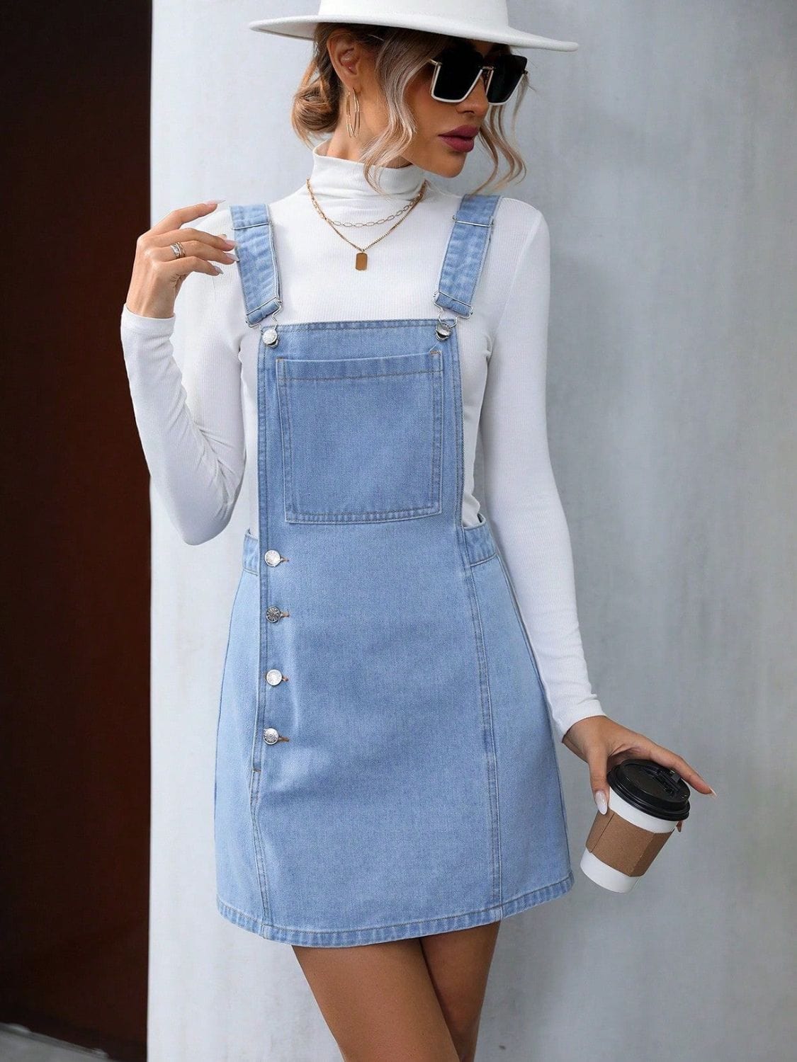 Trendsi Wide Strap Denim Overall Dress Wide Strap Denim Overall Dress