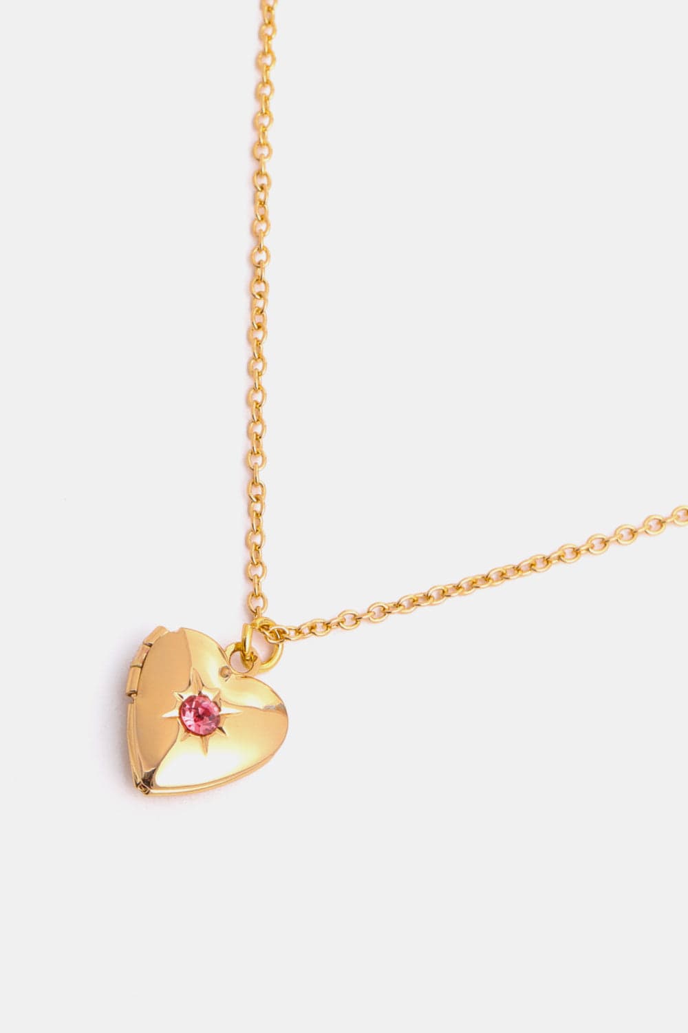 Trendsi Zircon Heart Shape 14K Gold-Plated Pendant Necklace Zircon Heart Shape 14K Gold-Plated Pendant Necklace