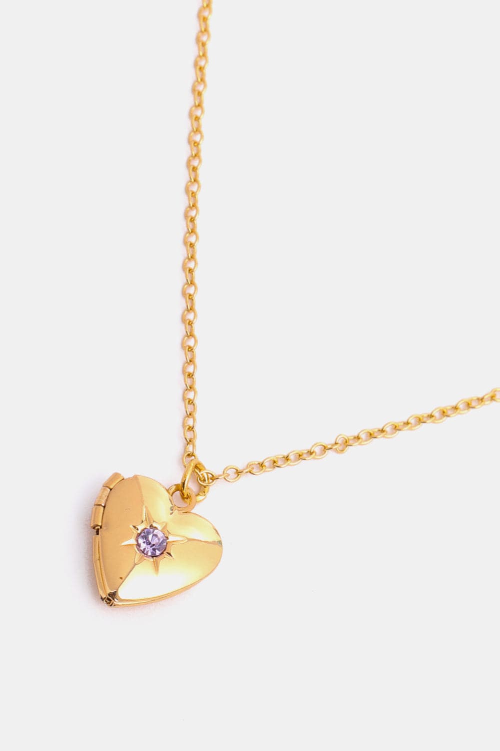 Trendsi Zircon Heart Shape 14K Gold-Plated Pendant Necklace Zircon Heart Shape 14K Gold-Plated Pendant Necklace