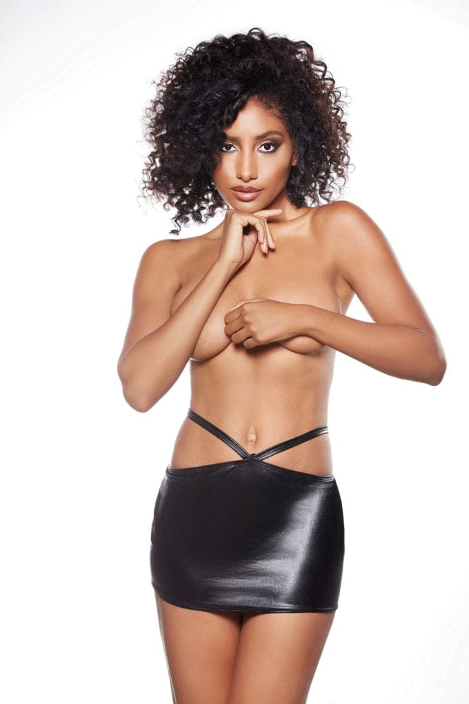 Sexy Angel Blush Black Wet Mini Skirt Sexy Angel Blush Black Wet Mini Skirt