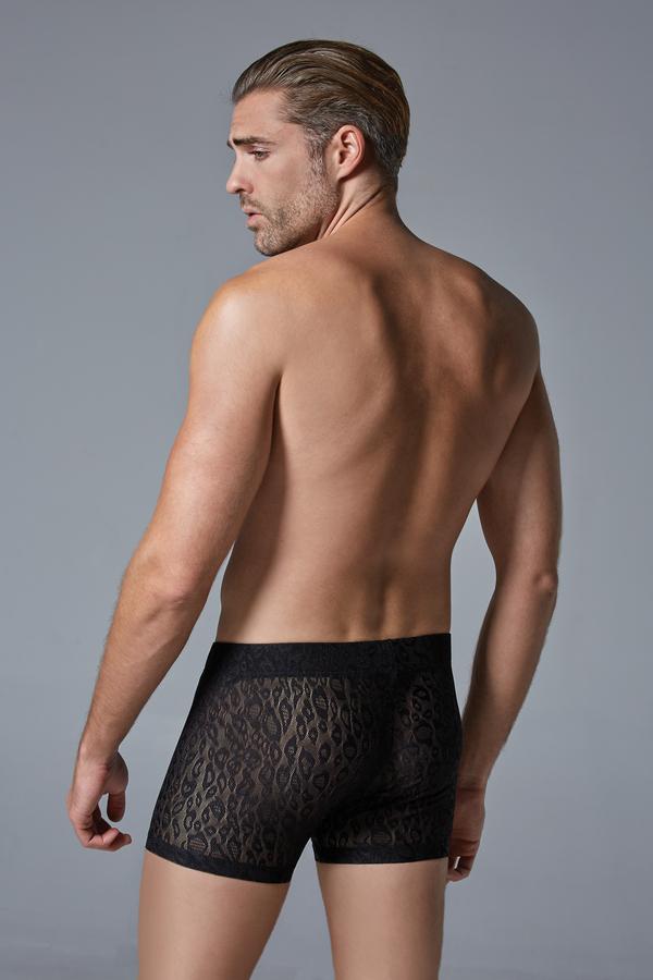 Allure Lingerie Men's Black Leopard Print Shorts Underwear Brief 2022 Shop Men's Black Leopard Print Mid-Rise Underwear Brief Underwear