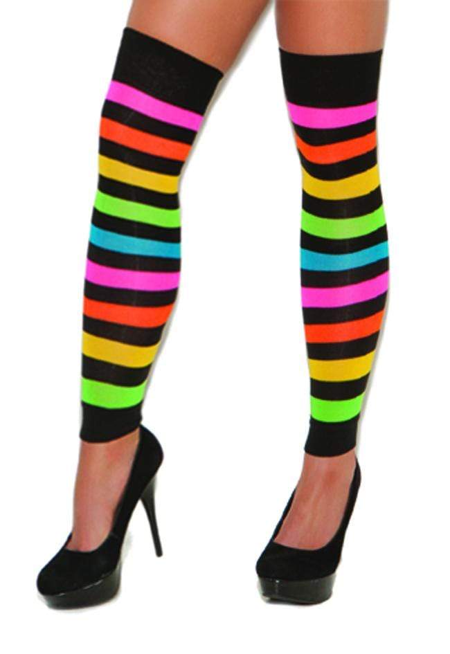 Elegant Moments Print / One Size Neon Stripe Leg Warmer Thigh High Stockings SHC-1897-EM Apparel & Accessories > Clothing > Pants