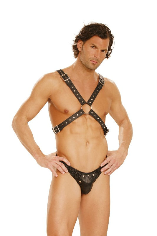 Elegant Moments Black / One Size Men’s Black Leather w/ Snaps Thong Brief Underwear SHC-L9146-OS-EM 2022 Men’s Black Leather Snaps Thong Brief Underwear Apparel & Accessories > Clothing > Underwear & Socks > Lingerie