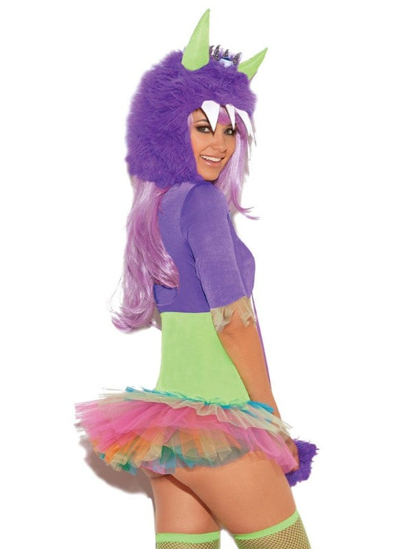 Elegant Moments Green &amp; Purple One Eyed Monster Dress &amp; Furry Hood Ravewear Outfit Hot Pink Furry Monster Hood Ravewear Headpiece | ELEGANT MOMENTS 2410 Apparel &amp; Accessories &gt; Costumes &amp; Accessories &gt; Costumes