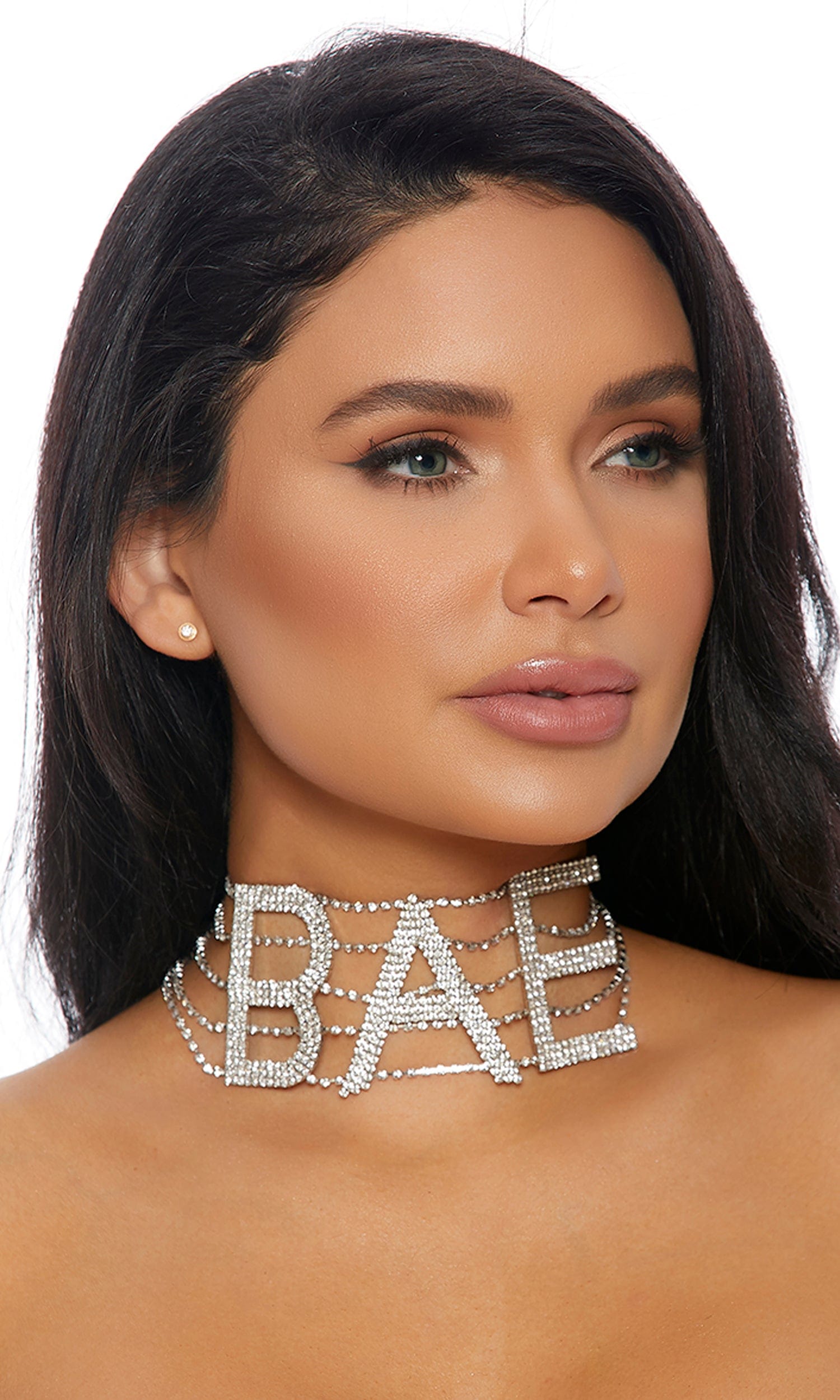 Forplay One Size / Silver Silver BAE Rhinestone Choker SHC-999461-O/S-FP 2022 Silver Three Bar Metal Choker 997721 Apparel & Accessories > Costumes & Accessories >