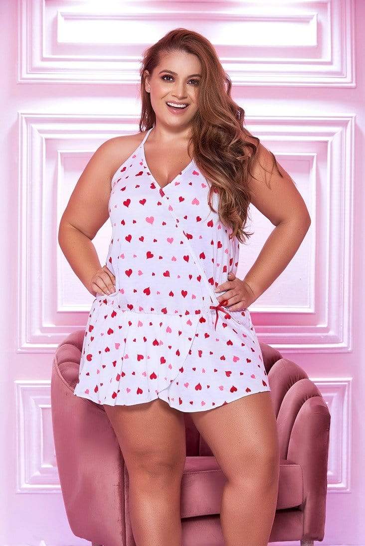 mapale Valentine&#39;s Mini Dress w/ Straps, Lace and Cheeky Bottom Set X Size Valentine&#39;s Mini Dress Straps Lace Cheeky Bottom X Size | MAPALE 7337X Apparel &amp; Accessories &gt; Clothing &gt; Sleepwear &amp; Loungewear &gt; Robes