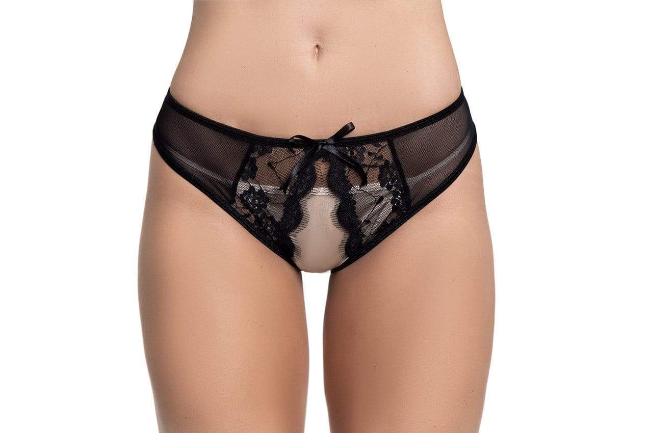 mapale S/M / Black Black Crotchless Lace and Mesh Panty SHC-115-BLK-SM-MA 2021 Black Crotchless Lace and Meash Panty | MAPALE 115 Apparel & Accessories > Clothing > Underwear & Socks > Underwear