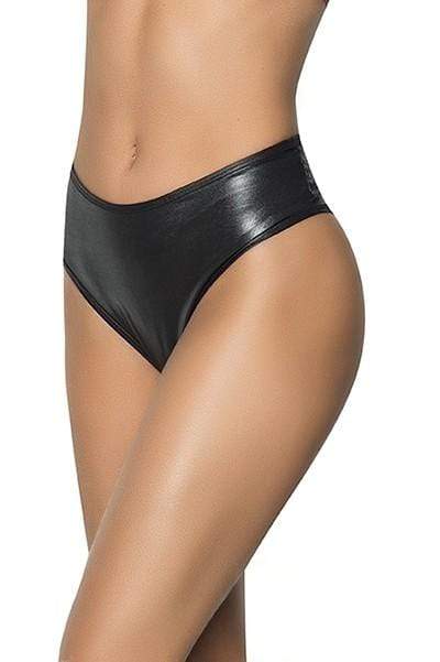 mapale S/M / Black Red Wet Look High Waist Ruched Back Panty (Black Colors Available) SHC-3038-BLK-SM Apparel &amp; Accessories &gt; Clothing &gt; Underwear &amp; Socks &gt; Underwear