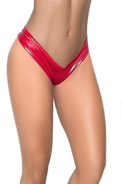 mapale S/M / Red Red Wet Look High Leg Thong (Black Colors Available) SHC-1095-RED-SM Apparel & Accessories > Clothing > Underwear & Socks > Underwear