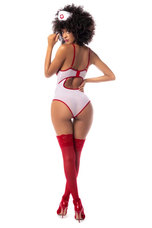 mapale Sexy Nurse Underwire Open Cup Bodysuit & Headpiece Cosplay Bedroom Costume 2023 Sexy Nurse Underwire Bodysuit Headpiece Cosplay Bedroom  Apparel & Accessories > Clothing > Underwear & Socks > Underwear