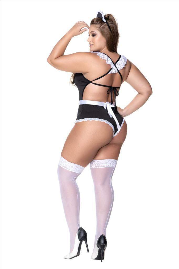 mapale Sexy Maid with Lace Accents, Lace Apron Bodysuit &amp; Headband Plus Size Sexy Maid  Lace Accents, Lace Apron Bodysuit Headband | MAPALE 6414X Apparel &amp; Accessories &gt; Costumes &amp; Accessories &gt; Costumes