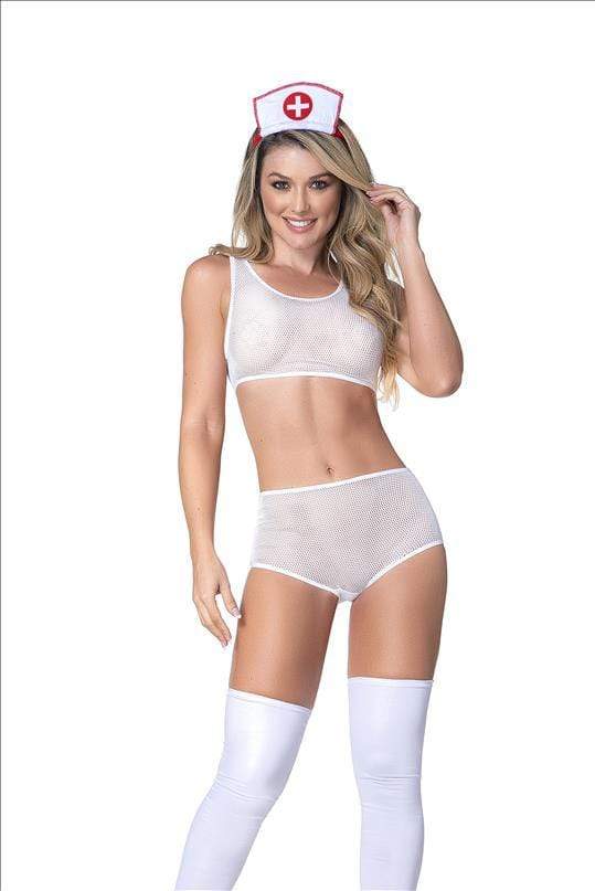 mapale Sexy Nurse Mesh Top w/ Matching High-waist Panty &amp; Headband 5 Pc Set Sexy Nurse Mesh Top w/ Matching Highwaist Panty Headband | MAPALE 6416 Apparel &amp; Accessories &gt; Costumes &amp; Accessories &gt; Costumes