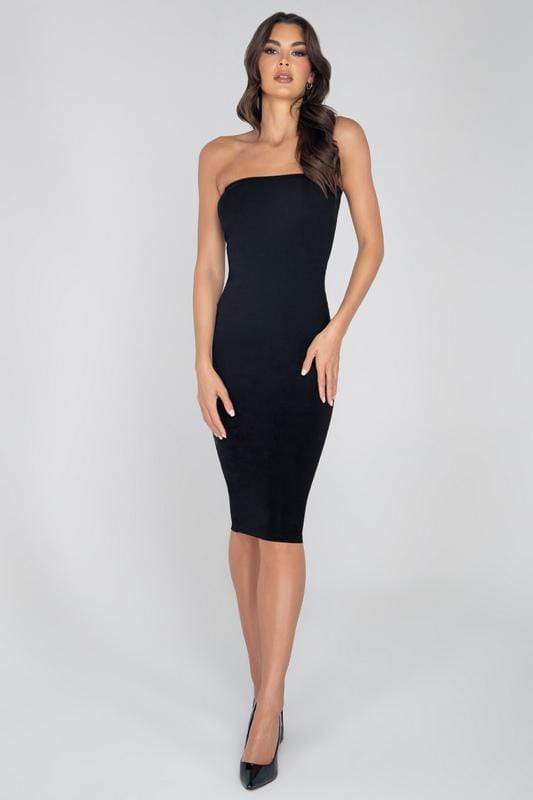 Roma Small / Black Bandeau Maxi Length Dress SHC-3949-BLK-S-R Apparel &amp; Accessories &gt; Clothing &gt; Dresses
