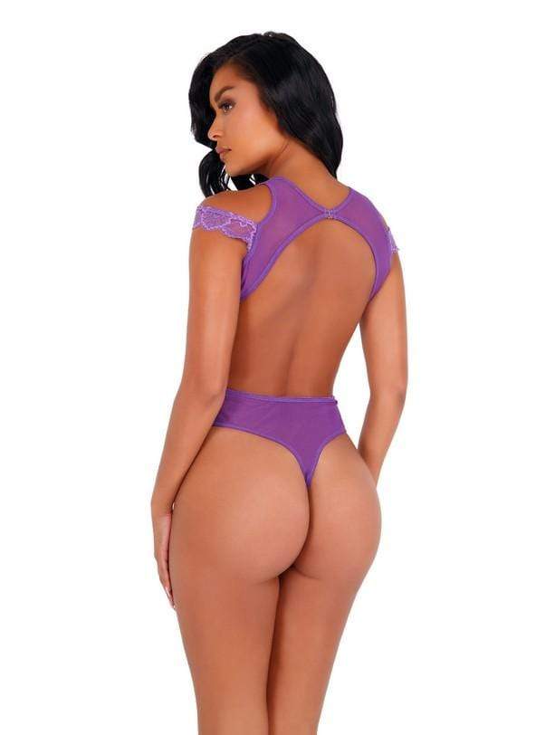 Roma Black Lace &amp; Mesh Cutout Teddy (Lavender also available) Black Lace &amp; Mesh Cutout Teddy (Lavender also) | ROMA COSTUME LI420 Apparel &amp; Accessories &gt; Clothing &gt; One Pieces &gt; Jumpsuits &amp; Rompers
