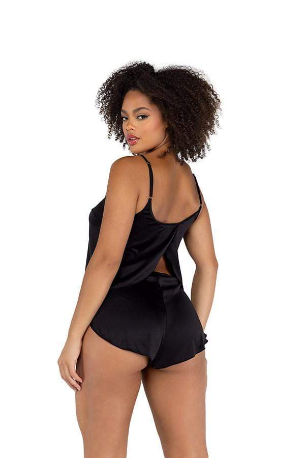 Roma Black Soft Satin Tulip Short Set (Red & White are Available) 2022 Black Soft Satin Tulip Short Set  Apparel & Accessories > Clothing > One Pieces > Jumpsuits & Rompers