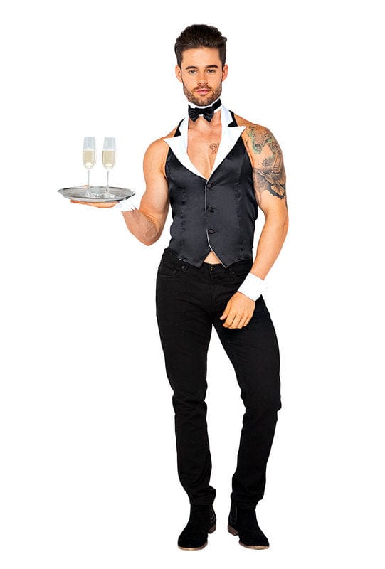 Roma Sexy 4pc Butler Beefcake Halloween Cosplay Costume 2022 Sexy Mens King Pharaoh of Egypt Halloween Cosplay Costume Apparel &amp; Accessories &gt; Clothing &gt; Shirts &amp; Tops
