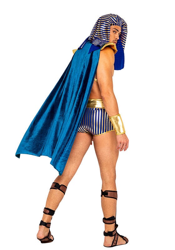 Roma Sexy 5pc Mens King Pharoah of Egypt Halloween Cosplay Costume 2022 Sexy Playboy Smoke Lounge Gent Halloween Cosplay Costume Apparel & Accessories > Clothing > Shirts & Tops