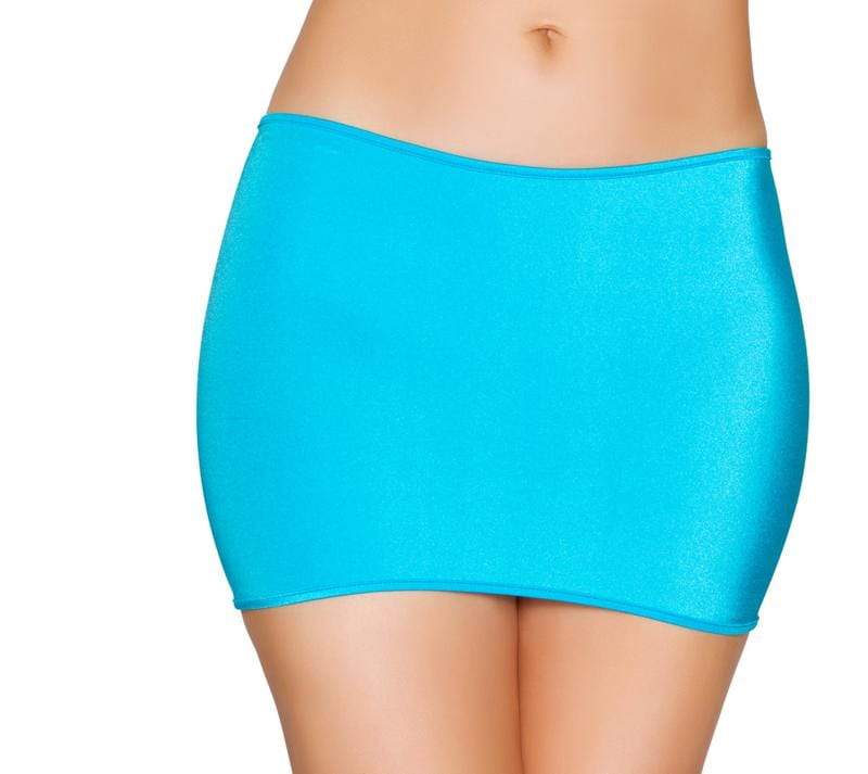 Roma One Size / Blue Black Lycra Mini Skirt (Red &amp; Turquoise also available) SHC-SK105-BLUE-OS-R Lycra Mini Skirt Festival Dance Rave Roma SK105 Apparel &amp; Accessories &gt; Clothing &gt; Skirts