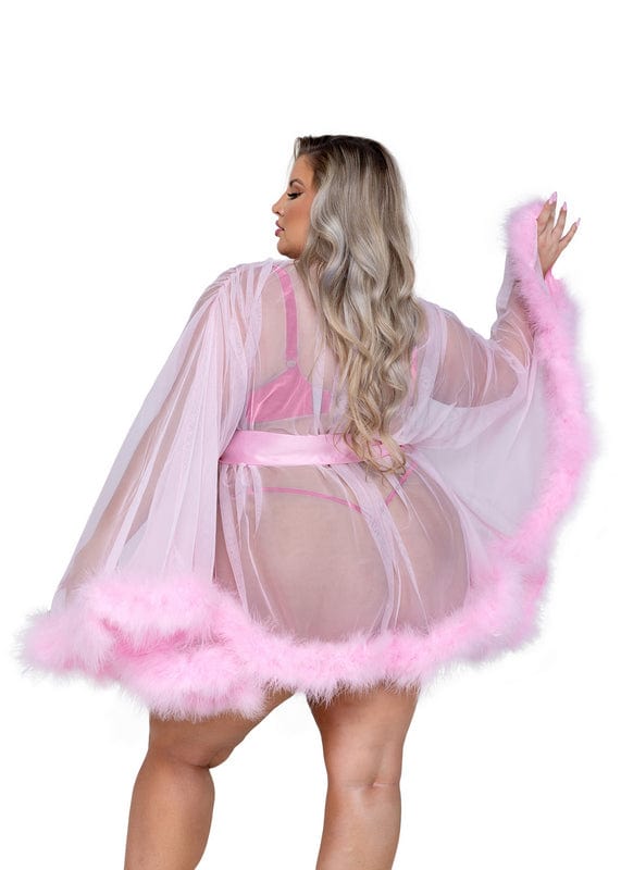 Roma Black Mesh Hollywood Glam Luxury Mini Robe Lingerie (Queen size available) 2023 Sexy Black Mesh Hollywood Glam Luxury Mini Robe Lingerie Apparel & Accessories > Clothing > Underwear & Socks > Lingerie
