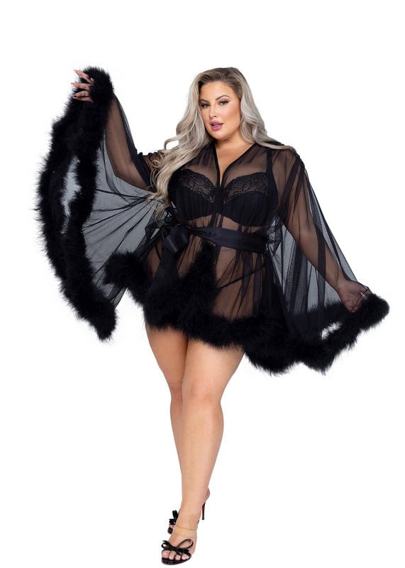 Roma Black Mesh Hollywood Glam Luxury Mini Robe Lingerie (Queen size available) 2023 Sexy Black Mesh Hollywood Glam Luxury Mini Robe Lingerie Apparel &amp; Accessories &gt; Clothing &gt; Underwear &amp; Socks &gt; Lingerie