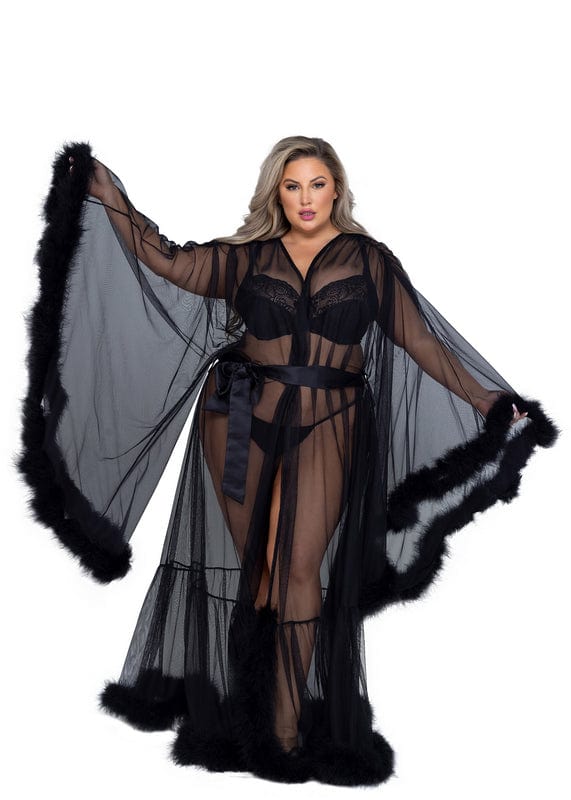 Roma Queen / Black Plus Size Burgundy Mesh Hollywood Glam Luxury Robe Lingerie (Black also available) LI532-Blk-Q 2023 Sexy Black Mesh Hollywood Glam Luxury Robe Lingerie Apparel &amp; Accessories &gt; Clothing &gt; Underwear &amp; Socks &gt; Lingerie