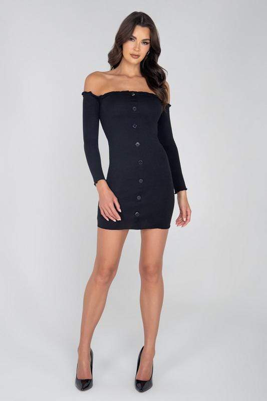 Roma Ribbed Off Shoulder Mini Dress Apparel &amp; Accessories &gt; Clothing &gt; Underwear &amp; Socks &gt; Lingerie