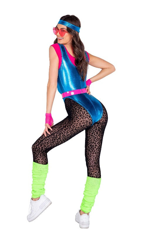 Roma 5pc 80&#39;s Glam Workout Babe Halloween Cosplay Costume 2021 Women&#39;s Schools Nerd Babe Halloween Cosplay Roma Costume 5070  Apparel &amp; Accessories &gt; Costumes &amp; Accessories