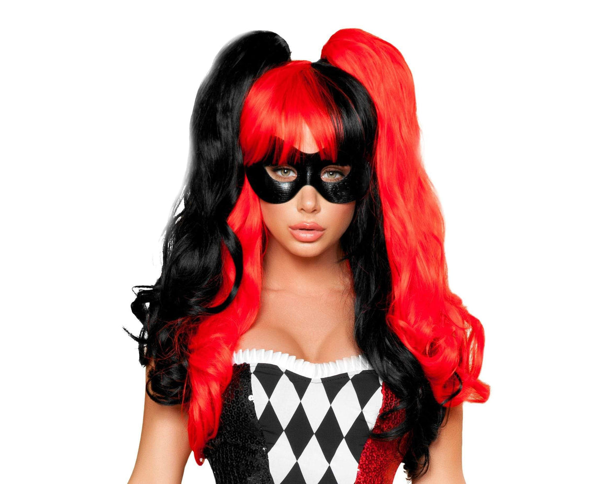 Roma ONE SIZE BLACK AND RED PIGTAIL WIG SHC-WIG101-R Apparel &amp; Accessories &gt; Costumes &amp; Accessories &gt; Costumes