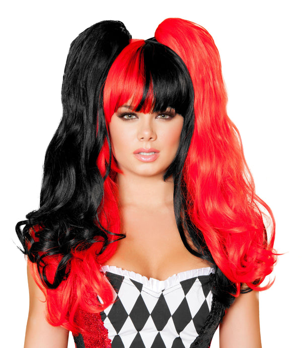 Roma ONE SIZE BLACK AND RED PIGTAIL WIG SHC-WIG101-R Apparel & Accessories > Costumes & Accessories > Costumes