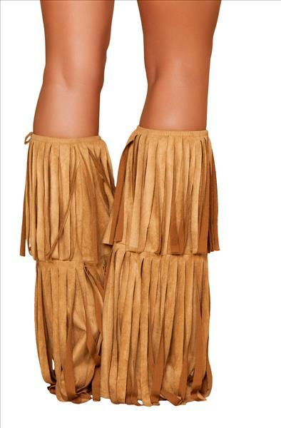 Roma ONE SIZE / TAN FRINGED LEG WARMERS SHC-LW4209-R Apparel & Accessories > Costumes & Accessories > Costumes