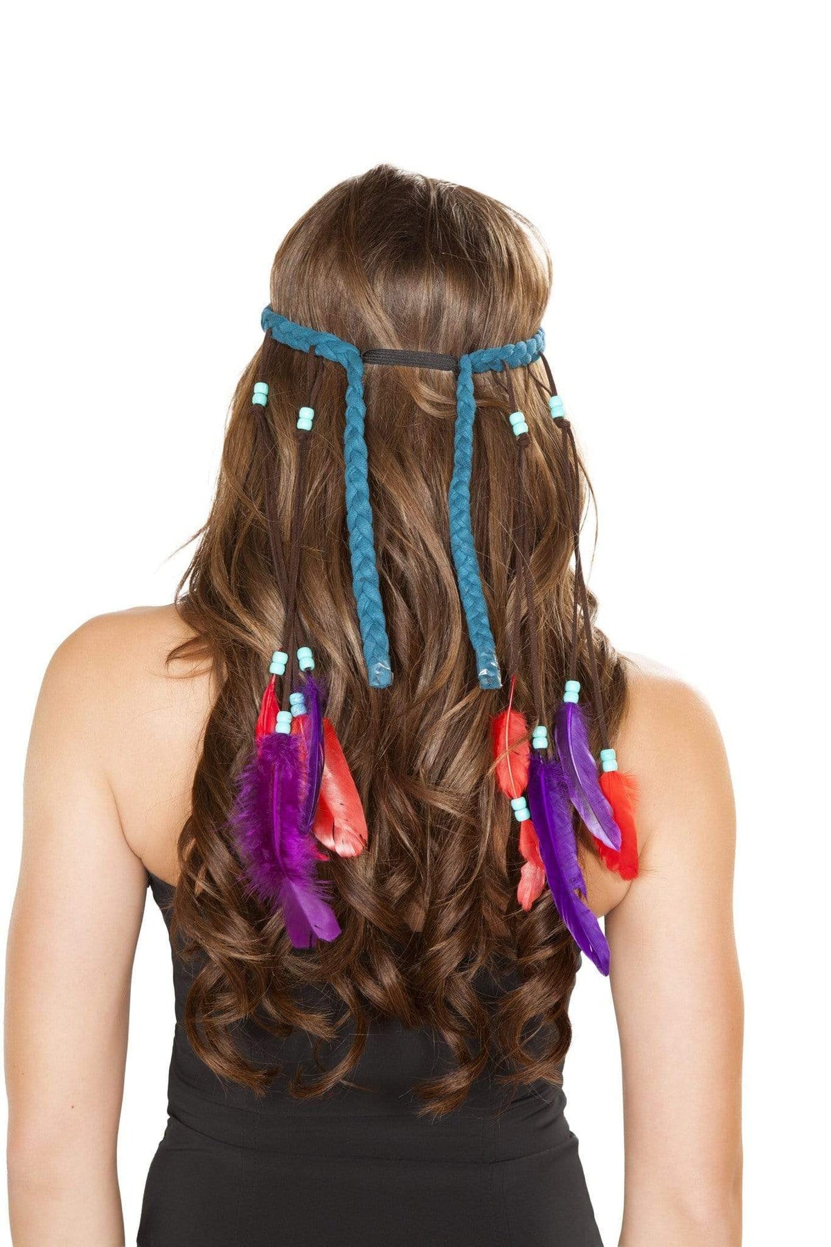 Roma One Size / Turquoise Turquoise Indian Headband SHC-H4725-OS-R Apparel &amp; Accessories &gt; Costumes &amp; Accessories &gt; Costumes