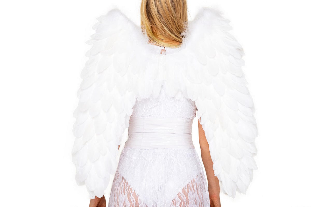 Roma One Size / White Sexy White Deluxe Feathered Wings Halloween Cosplay Costume 5081-Wht-O/S 2022 Sexy White Deluxe Feathered Wings Halloween Cosplay Costume Apparel &amp; Accessories &gt; Costumes &amp; Accessories &gt; Costumes