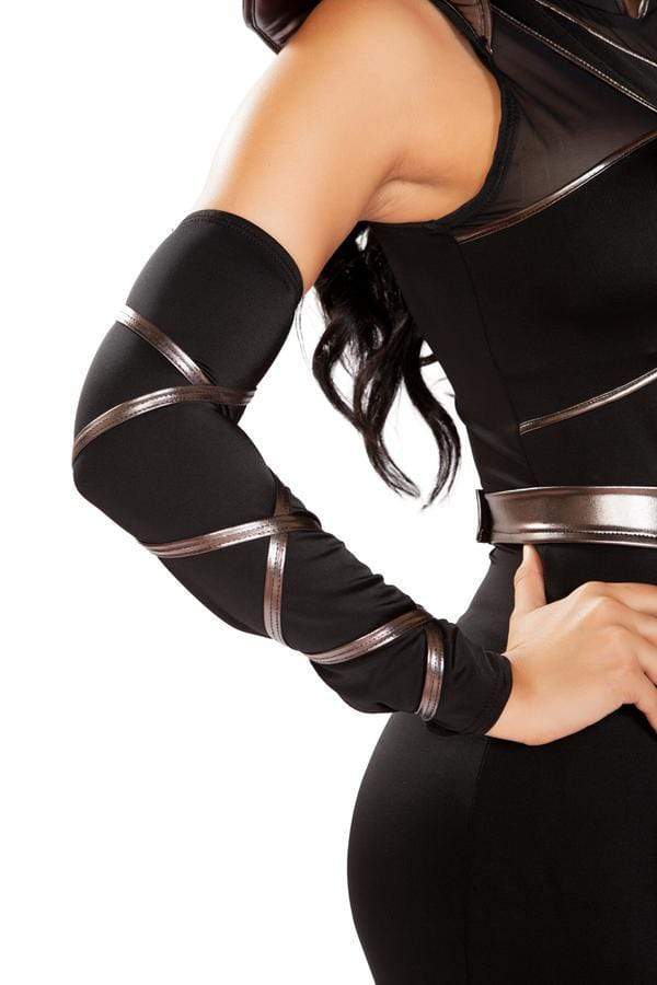 Roma OS / Black Pair of Arm Cuffs w/ Strap Detail SHC-4900-OS-R Apparel & Accessories > Costumes & Accessories > Costumes