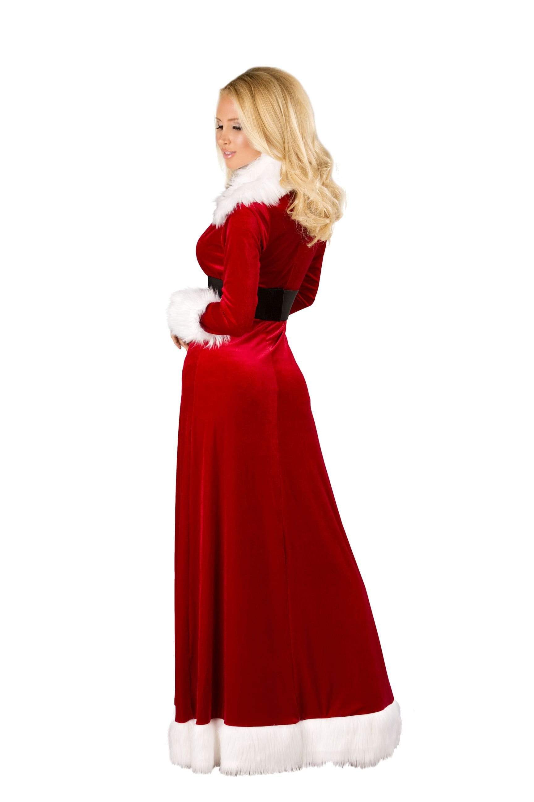 Roma S/M / Red Sexy Miss Claus Red Velvet Fur Trim Robe w/ Boy Short Christmas Set SHC-C170-S/M-R Apparel & Accessories > Costumes & Accessories > Costumes