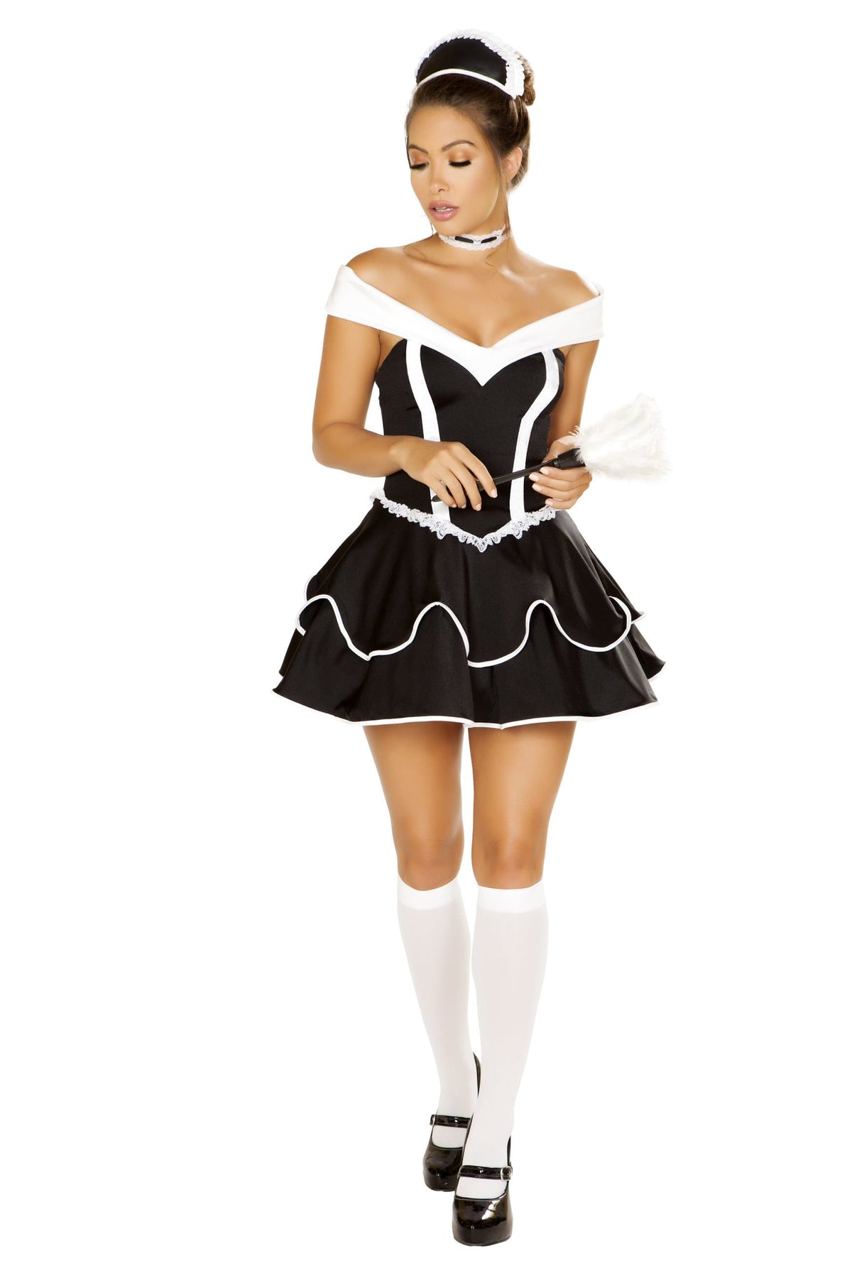 Roma Small / Black 4pc Sexy Chamber Maid SHC-4886-S-R Apparel &amp; Accessories &gt; Costumes &amp; Accessories &gt; Costumes