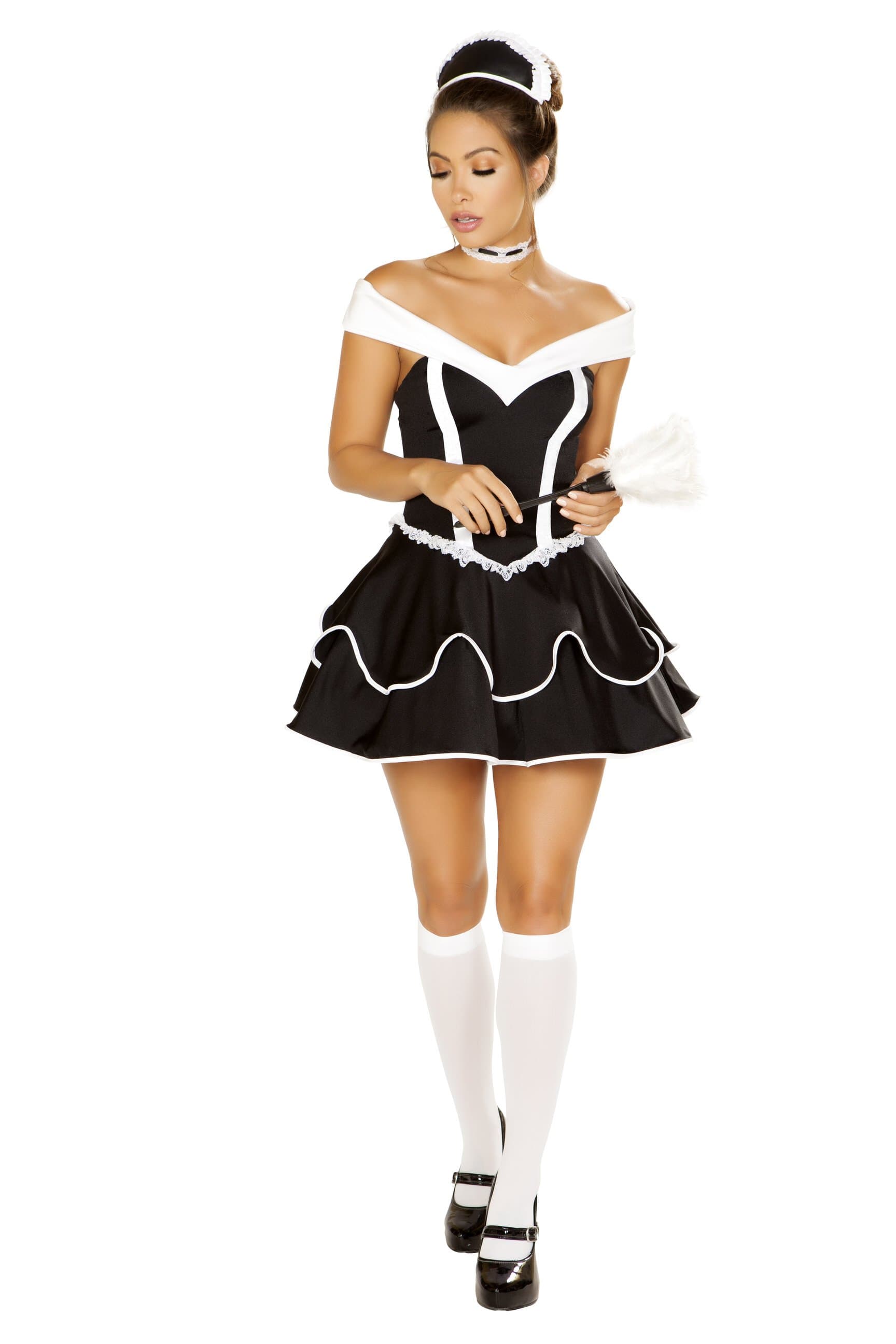 Roma Small / Black 4pc Sexy Chamber Maid SHC-4886-S-R Apparel & Accessories > Costumes & Accessories > Costumes
