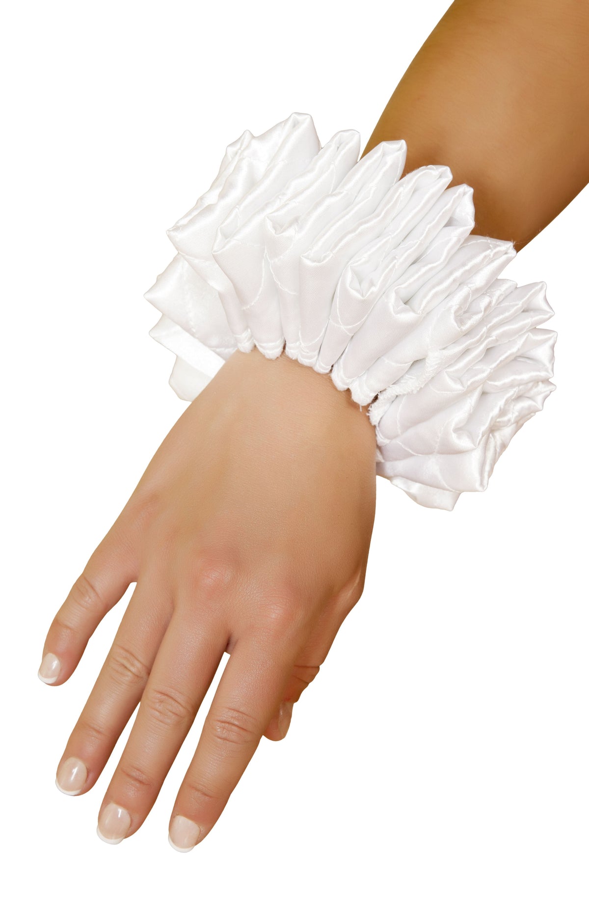 Roma WHITE / One Size WHITE RUFFLED JESTER CUFFS SHC-4372-R Apparel &amp; Accessories &gt; Costumes &amp; Accessories &gt; Costumes