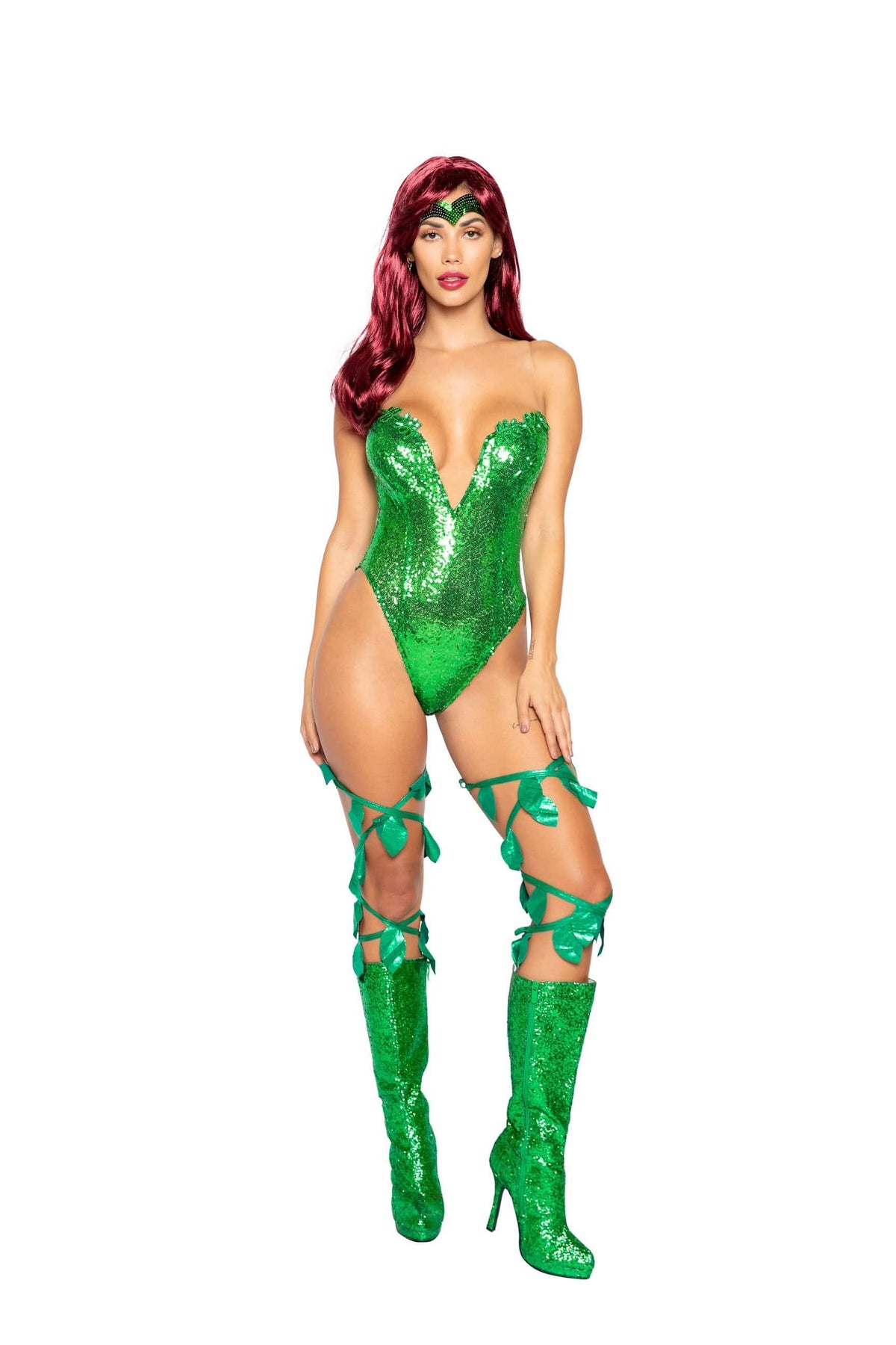 Roma Small / Green 2pc Poison Ivy Halloween Cosplay Costume SHC-4988-GREEN-S-R 2021 Women&#39;s Poison Ivy Halloween Roma Cosplay Costume 4988 Apparel &amp; Accessories &gt; Costumes &amp; Accessories