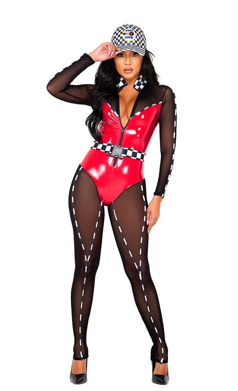Roma Small / Red Sexy 2pc Speedway Hottie Halloween Cosplay Costume 5113-Red/Blk/Wht-S 2022 Sexy Speedway Hottie Halloween Cosplay Costume Apparel &amp; Accessories &gt; Costumes &amp; Accessories