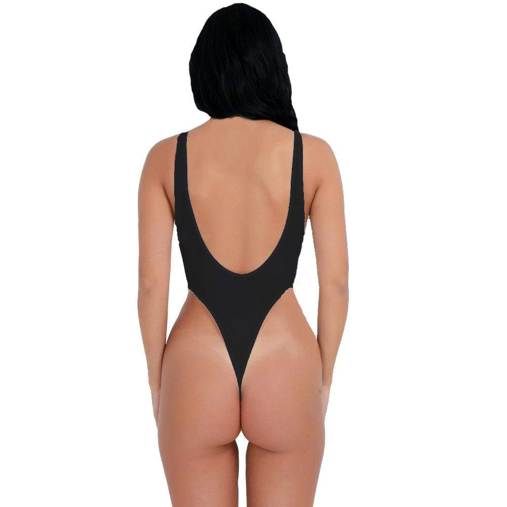 SoHot Clubwear Black / One Size Black Sheer Extreme High Thigh Cut Thong Bodysuit Lingerie Dancewear (White also available) SHC-10032869-BLK-EB Black Sheer Extreme High Thigh Cut Thong Bodysuit Lingerie Dancewear (White also available) Apparel & Accessories > Clothing > Underwear & Socks > Lingerie