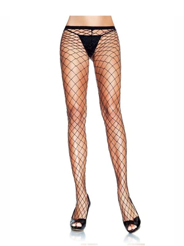SoHot Clubwear One Size / Black Black & Silver Sparkle Fishnet Pantyhose LA9006-O/S Black & Silver Sparkle Fishnet Pantyhose Leg Avenue 9006 Apparel & Accessories > Costumes & Accessories > Costumes