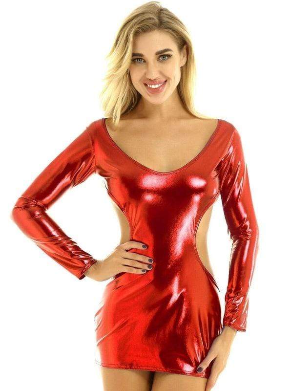 metallic dress sex nightclub party performance gathering amusement park